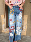 Bohemian Bloom Wide Leg Jeans