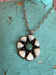 Tibetan Turquoise/MOP Daisy Necklace