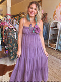 Faded Grape Gauze Maxi Dress