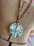 Hippie Chic Wearable Art - Gemstone Peace Necklace H