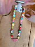 Funky Luxe Necklace by SBC - Lt blue/Purple Dice