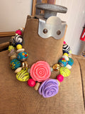 Rosette Riot Hand-Beaded Necklace