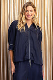 Midnight Sparkle Satin Tracksuit Set