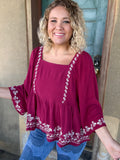 Mulberry Bloom Babydoll Top