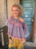 Lavender Reverie Mixed Lace Top