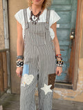Patchwork Daydream Striped Overalls