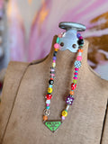 Funky Luxe Necklace by SBC - Lime/Purple Dice
