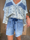 Blue Tide Boho Denim Shorts