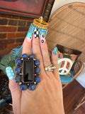 Lapis & Onyx Tibetan Ring