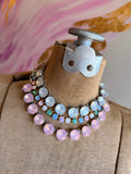 Opal Chunky Crystal Necklace - White or Pink