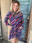 Wild Lavender Striped Shirt Dress