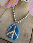 Hippie Chic Wearable Art - Gemstone Peace Necklace G