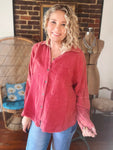 Vintage Ruby Gauze Top