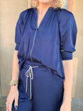 Midnight Sparkle Satin Tracksuit Set