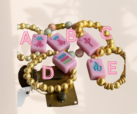 Pink Tile Mahjong Bracelet