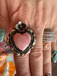 Tibetan Carved Conch Heart Ring