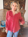 Vintage Ruby Gauze Top