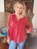 Vintage Ruby Gauze Top