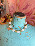 Golden Hour White Bead Necklace