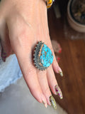Stormy Turquoise Raindrop Ring