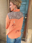 Rust + Rebel Paint Splatter Shacket