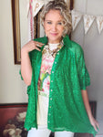 Emerald Sequin Kimono/Top