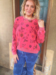 Crimson Bloom Pullover