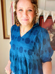 Seeing Spots Teal Blouse