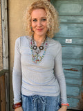 Silver Lining Lace Ribbed Top