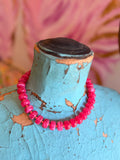 Lipstick & Gold Necklace