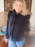 Black Bow Puffer Vest