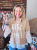 Jaded Gypsy Dirty Hippie Tee - Vintage Tan