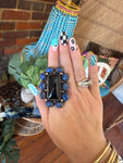 Lapis & Onyx Tibetan Ring