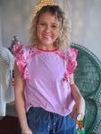 Lilac Daydream Embroidered Knit Top