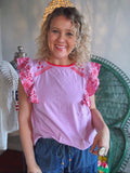 Lilac Daydream Embroidered Knit Top