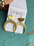 Golden Crescent Drop Earrings - Jennifer Thames Originals
