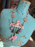Pink Wonderland Santa Necklace