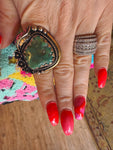 Tibetan Feather Frame Turquoise Ring