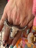 Tibetan Carved Bone Steer Ring