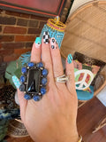 Lapis & Onyx Tibetan Ring