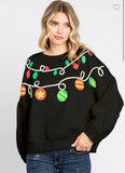 Christmas Lights Puff Sleeve Sweatshirt