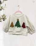 Kids - Christmas Trees Puff Sleeve Sweatshirt