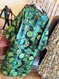 Emerald Glow Jacquard Midi Dress