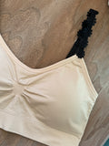 PLUS Strap Its Black Flowers on NUDE Bra