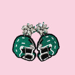 Green Helmet Earrings