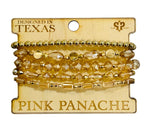 Pink Panache Gold and Champagne Bead Bracelet Set