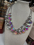 AB or Clear: Chunky Crystal Necklace