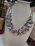 AB or Clear: Chunky Crystal Necklace