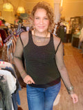 Long Sleeve Rhinestone Top