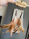 A Rare Bird Peach/Copper Feather Earrings